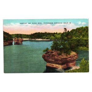 Inkstand And Sugar Bowl Wisconsin Dells Scenic Natural Color Postcard EC Kropp
